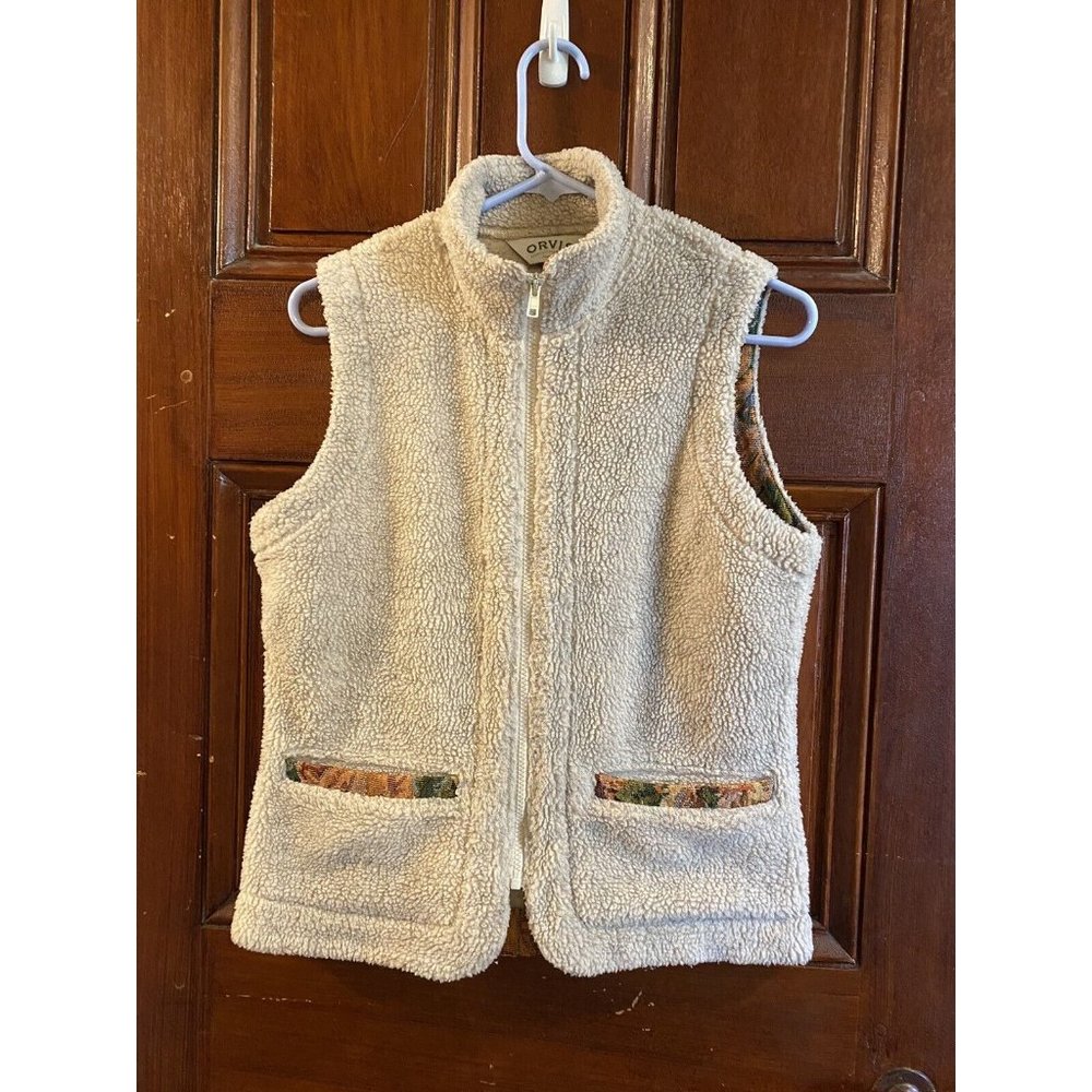 ORVIS Women's Vest Fall/Winter, Cream Fleece/Tapestry Size XS